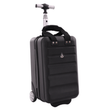 Aerolite 40x20x25cm Ryanair Maximum Under Seat Lightweight Eco Friendly Hard Shell Carry On Hand Cabin Luggage Travel Suitcase with 2 Wheels and TSA Approved Lock Black - Aerolite UK