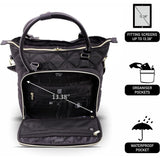 Aerolite 45x36x20cm easyJet Maximum Super Premium Quality Eco Friendly Laptop Bag - Fits up to 16.5", Overnight Hand Cabin Luggage Shoulder Bag Quilted with 10 Year Warranty (Black) + Luggage Scale + TSA Lock - Aerolite UK