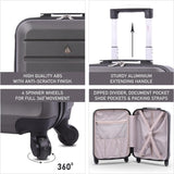 Aerolite (55x38x20cm) Emirates Max Size Hard Shell Carry On Hand Cabin Luggage Suitcase with 4 Wheels, Fits Ryanair, British Airways, easyJet & Many More - Aerolite UK