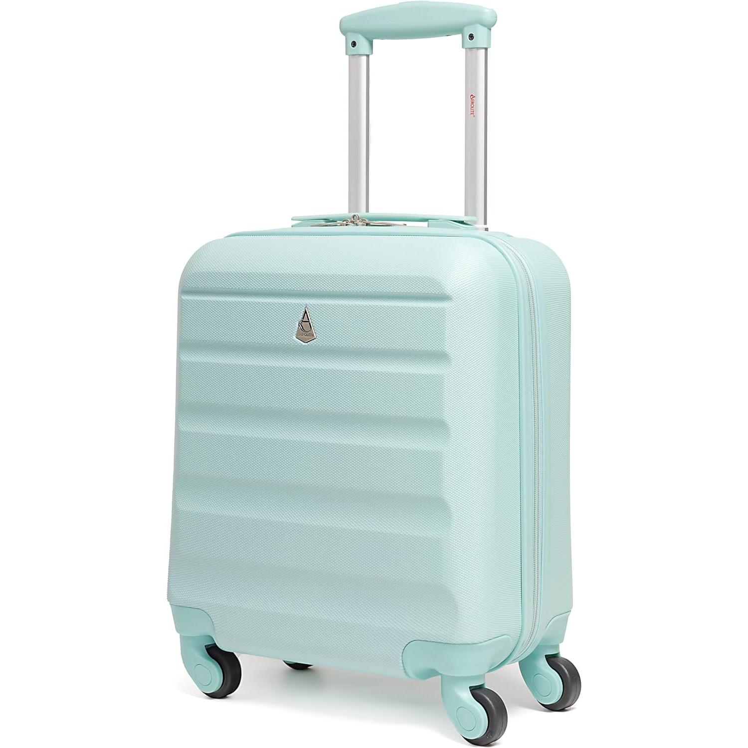 Aerolite 45x36x20cm easyJet Maximum Size Hard Shell Carry On Hand Cabin Luggage Underseat Flight Suitcase with 4 Wheels - Aerolite UK