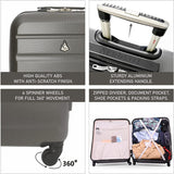 Aerolite Easyjet Ultimate Luggage Set, Large Cabin 56x45x25cm, Underseat Holdall 45x36x20cm, 29” Large Checked Suitcase, Luggage Scale and 2xTSA locks