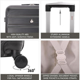 Close-up of black Aerolite suitcase details and features