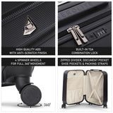 Aerolite suitcase with TSA lock and spinner wheels