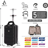 Aerolite 40x20x25cm Approved for Ryanair Under Seat Lightweight Eco Friendly Hard Shell Carry On Hand Cabin Luggage Travel Suitcase with 2 Wheels and TSA Approved Lock Black