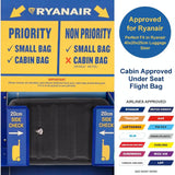 Aerolite 40x20x25cm Approved for Ryanair Under Seat Lightweight Eco Friendly Hard Shell Carry On Hand Cabin Luggage Travel Suitcase with 2 Wheels and TSA Approved Lock Black