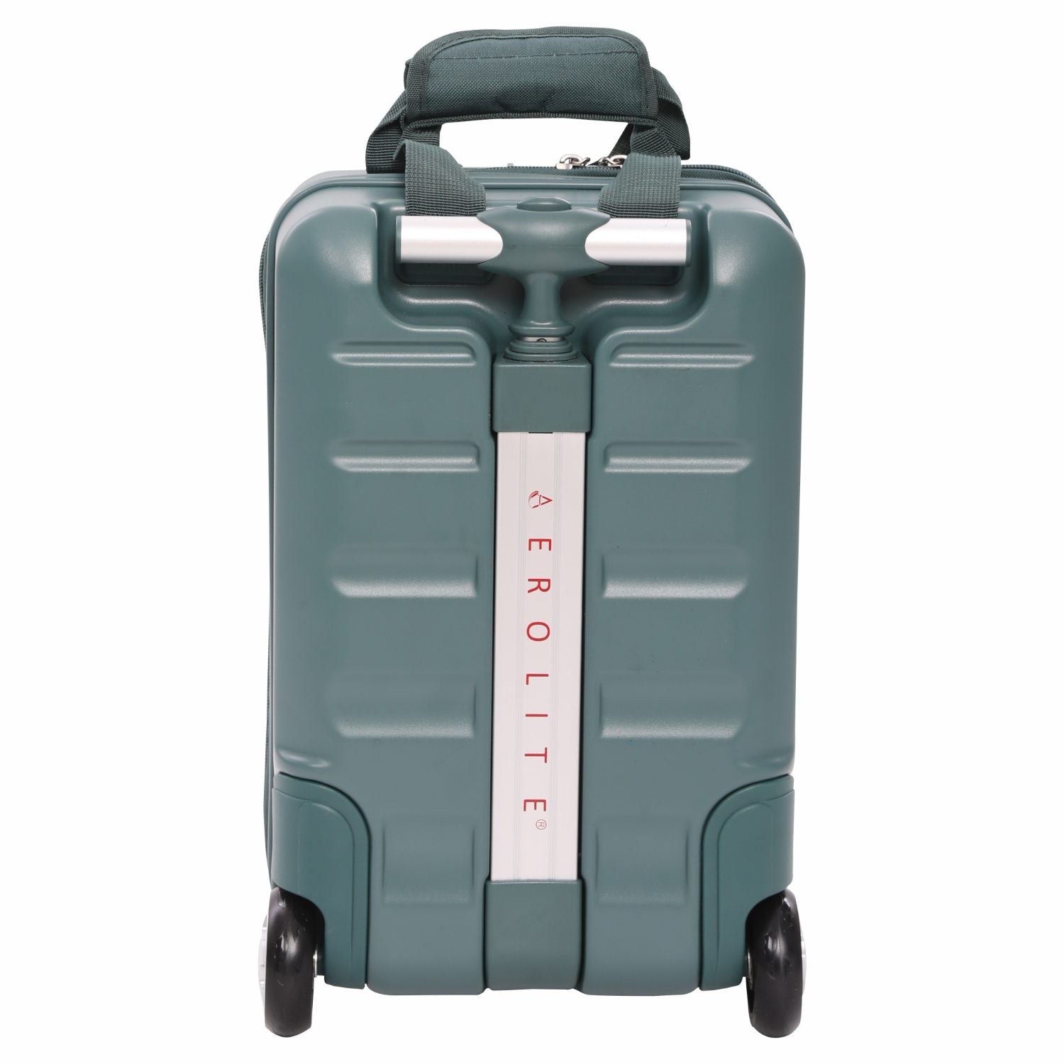 Aerolite Ryanair Approved Cabin Bag 40x20x25cm– Lightweight 2-Wheel Hard Shell Underseat Trolley with TSA Lock – Eco-Friendly Interior – Forest Green