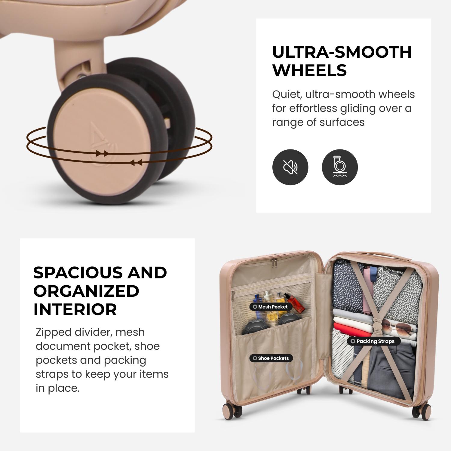 Aerolite Ryanair Cabin Bag Bundle – Expandable 55x40x20/23cm Hard Shell Suitcase + 40x30x20cm Underseat Bag (Latest Ryanair Size), Airline-Approved Carry-On Luggage Set with TSA Lock