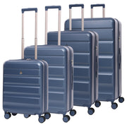 Aerolite 4-Piece ABS Lightweight Luggage Set – Expandable Cabin, Medium, Large & XL Hard Shell Suitcases with Spinner Wheels & TSA Lock – Blue
