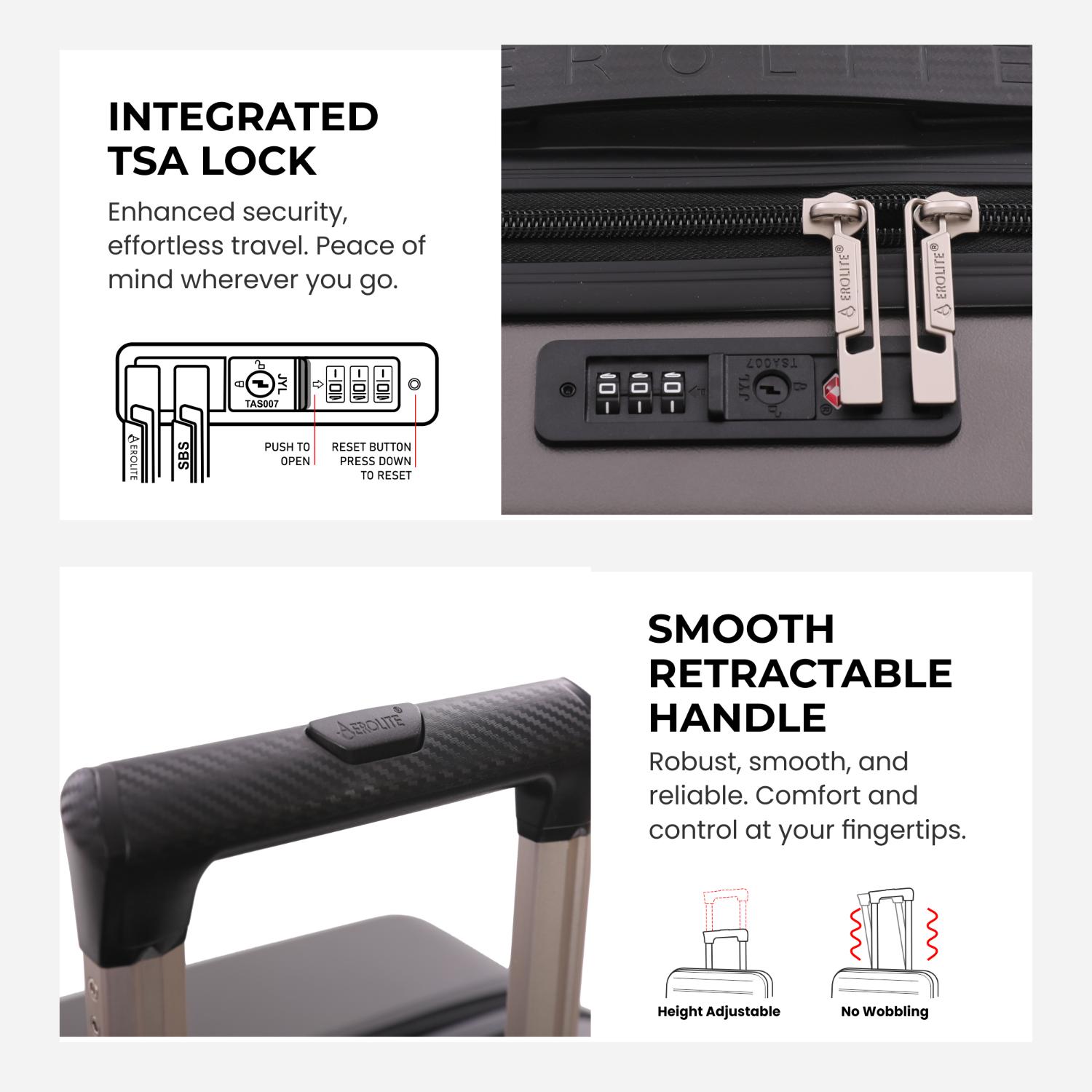 Aerolite Ryanair Cabin Bag Bundle – Expandable 55x40x20/23cm Hard Shell Suitcase + 40x30x20cm Underseat Bag (Latest Ryanair Size), Airline-Approved Carry-On Luggage Set with TSA Lock
