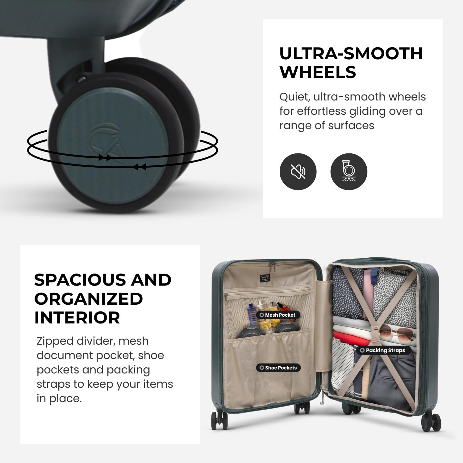 Aerolite Ryanair Priority Max Bundle – Expandable 55x40x20/23cm Hard Shell Suitcase + 40x30x20cm Underseat Bag (Latest Ryanair Size), Airline-Approved Carry-On Luggage Set with TSA Lock
