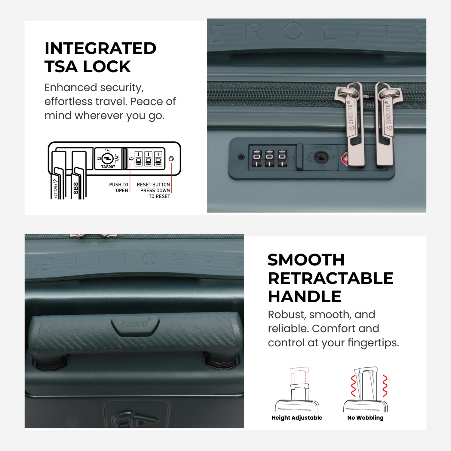 Aerolite Ryanair Priority Max Bundle – Expandable 55x40x20/23cm Hard Shell Suitcase + 40x30x20cm Underseat Bag (Latest Ryanair Size), Airline-Approved Carry-On Luggage Set with TSA Lock