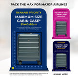 Aerolite Ryanair Priority Max Bundle – Expandable 55x40x20/23cm Hard Shell Suitcase + 40x30x20cm Underseat Bag (Latest Ryanair Size), Airline-Approved Carry-On Luggage Set with TSA Lock