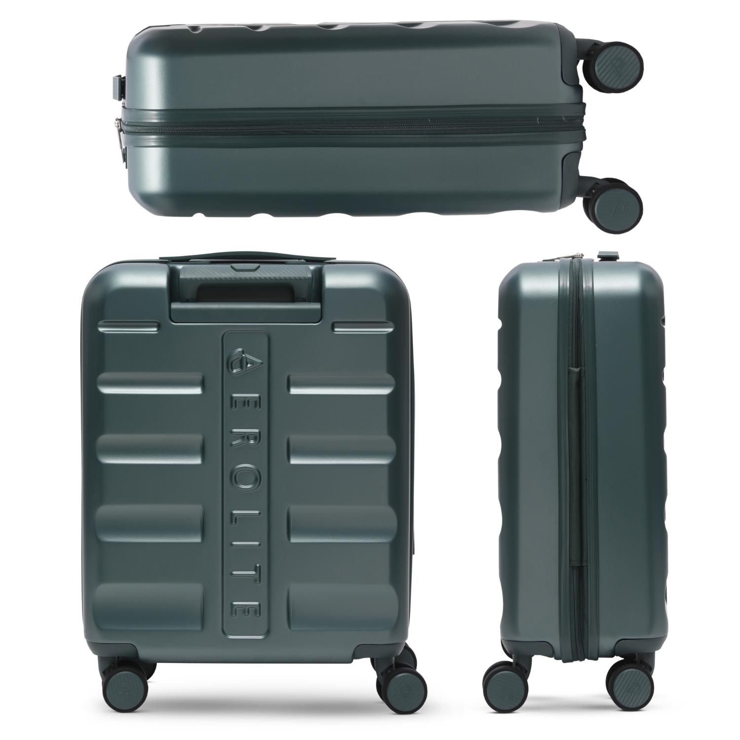 Aerolite Ryanair Priority Max Bundle – Expandable 55x40x20/23cm Hard Shell Suitcase + 40x30x20cm Underseat Bag (Latest Ryanair Size), Airline-Approved Carry-On Luggage Set with TSA Lock