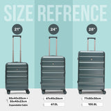 Aerolite 3-Piece Luggage Set – Lightweight Hard Shell Suitcases with 4 Dual Spinner Wheels & TSA Lock – Expandable Cabin (21”), Medium (24”), Large (28”) – Expandable Carry-On Case Included – Forest Green