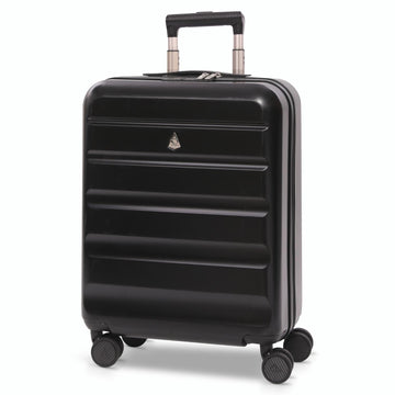 Aerolite Expandable 55x40x20cm to 55x40x23cm Ryanair Priority, Wizz Air Priority, Lufthansa Max Size Lightweight Hard Shell Carry On Hand Cabin Luggage Suitcase with 4 Wheels (BLACK)