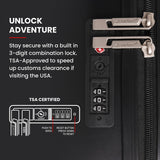 Aerolite 3-Piece Luggage Set – Lightweight Hard Shell Suitcases with 4 Dual Spinner Wheels & TSA Lock – Expandable Cabin (21”), Medium (24”), Large (28”) – Expandable Carry-On Case Included – Black