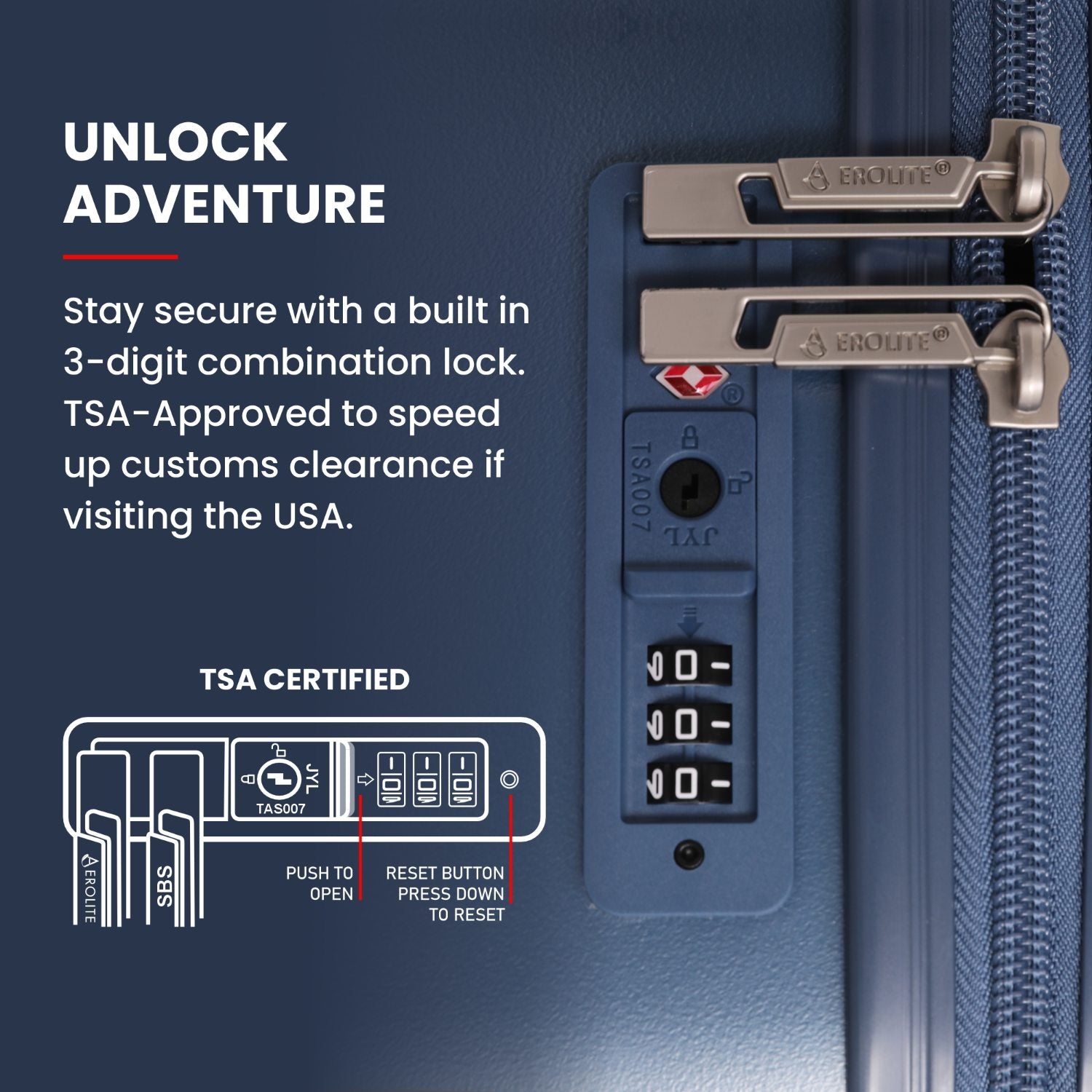Aerolite 24” Medium 67L ABS Check-In Suitcase – Lightweight Hard Shell Luggage with 4 Spinner Wheels, TSA Lock & Organised Interior – Blue