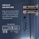 Aerolite 24” Medium 67L ABS Check-In Suitcase – Lightweight Hard Shell Luggage with 4 Spinner Wheels, TSA Lock & Organised Interior – Blue