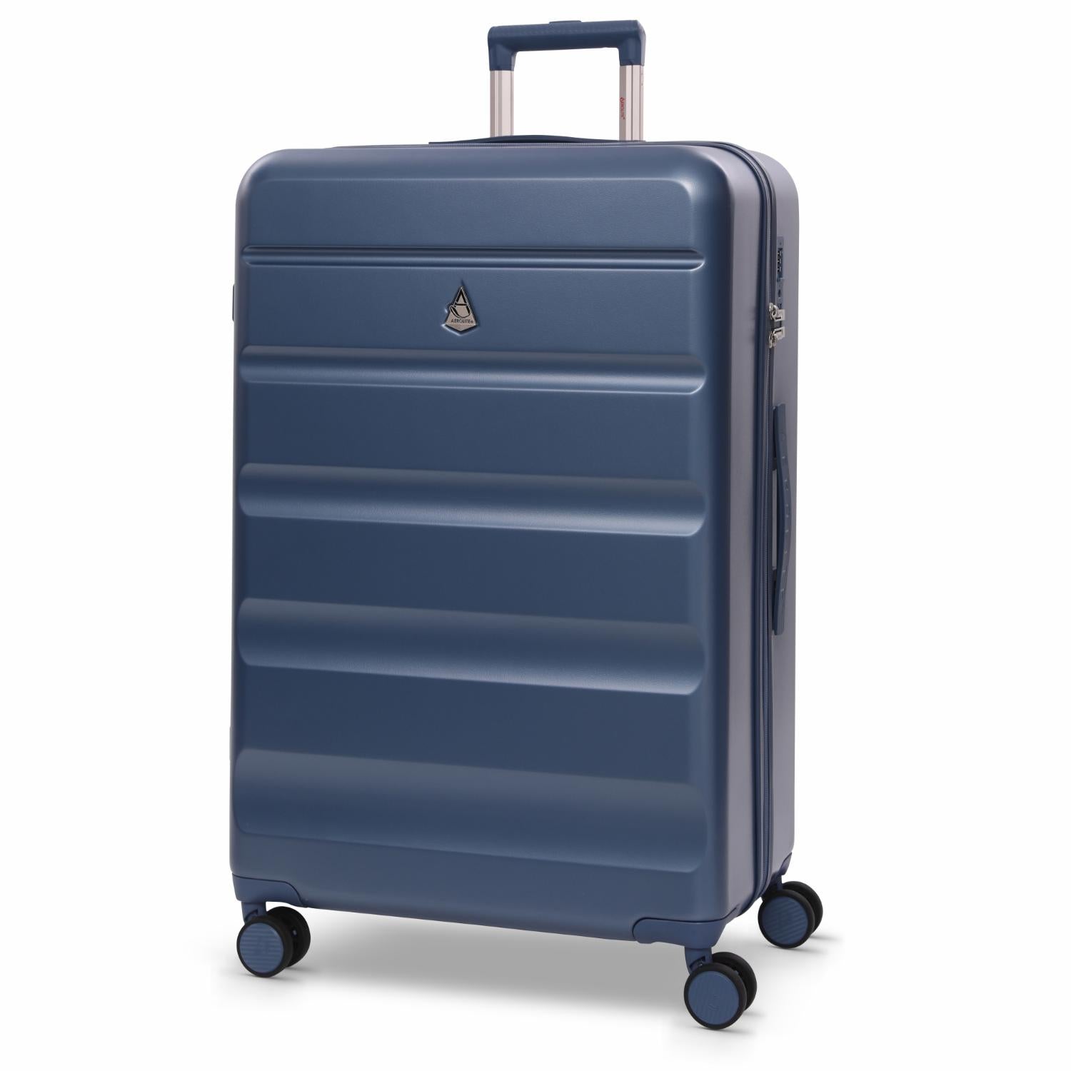 Aerolite Large 28" 100L Lightweight ABS Hard Shell Suitcase, 4 Dual Wheel Spinner, TSA Lock, Durable Check-In Hold Luggage - Blue