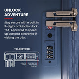 Aerolite Large 28" 100L Lightweight ABS Hard Shell Suitcase, 4 Dual Wheel Spinner, TSA Lock, Durable Check-In Hold Luggage - Blue