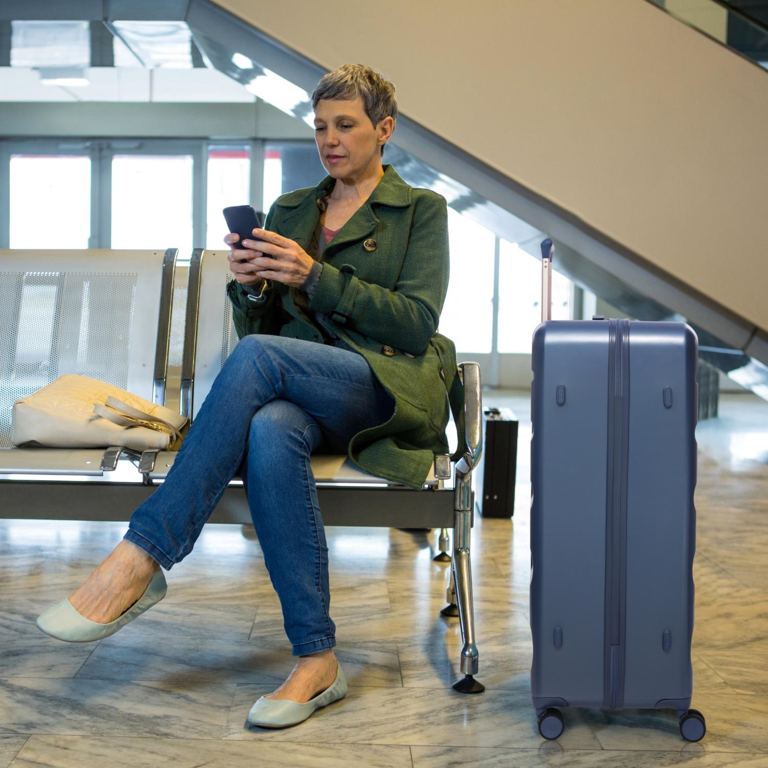 Aerolite Extra Large XL 32" 144L Lightweight ABS Hard Shell Suitcase, 4 Dual Wheel Spinner, TSA Lock, Heavy-Duty Check-In Travel Luggage - Blue