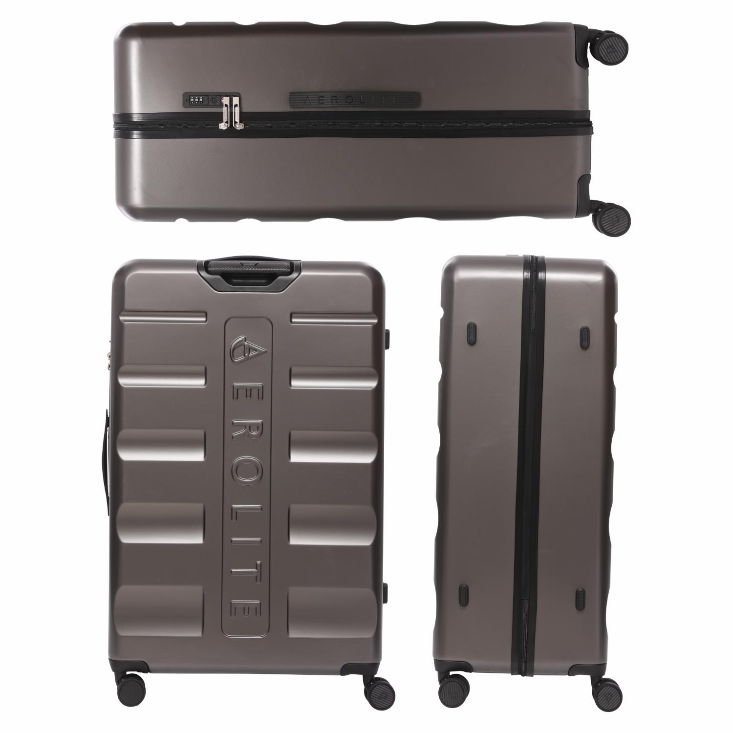 Aerolite Extra Large XL 32" 144L Lightweight ABS Hard Shell Suitcase, 4 Dual Wheel Spinner, TSA Lock, Heavy-Duty Check-In Travel Luggage - Charcoal