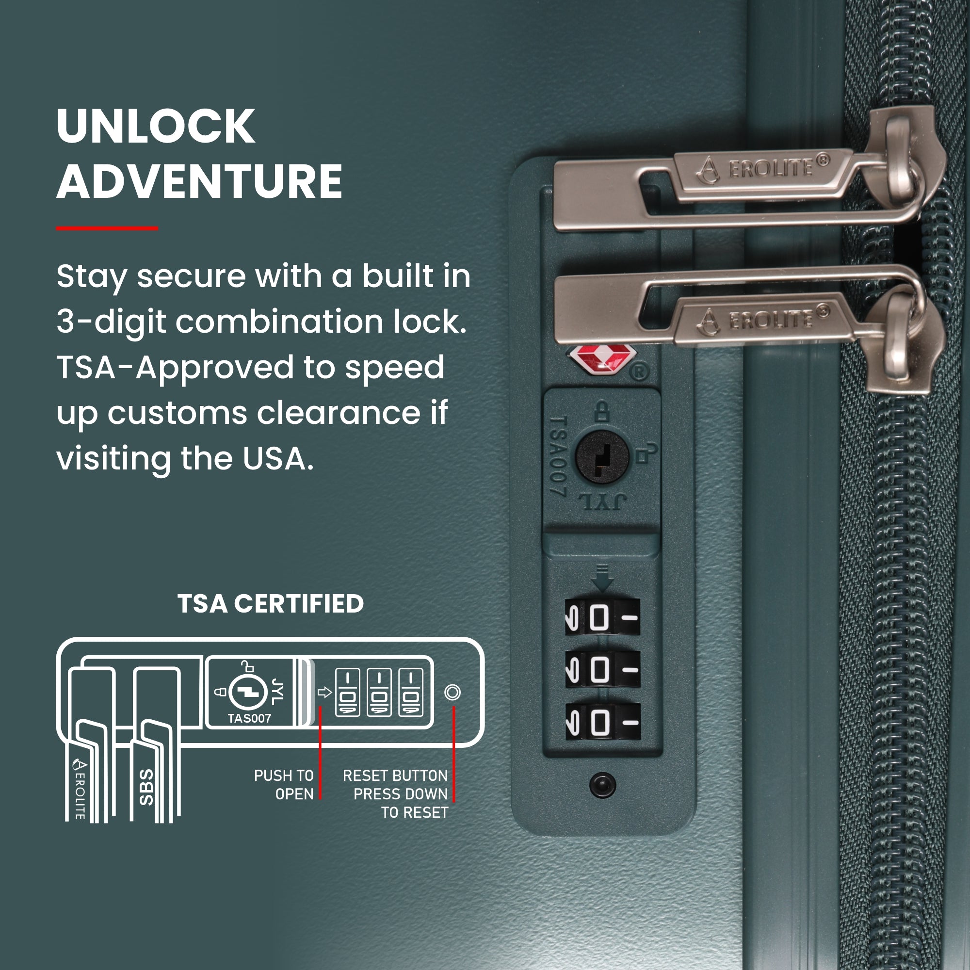 Aerolite Large 28" 100L Lightweight ABS Hard Shell Suitcase, 4 Dual Wheel Spinner, TSA Lock, Durable Check-In Hold Luggage - Forest Green