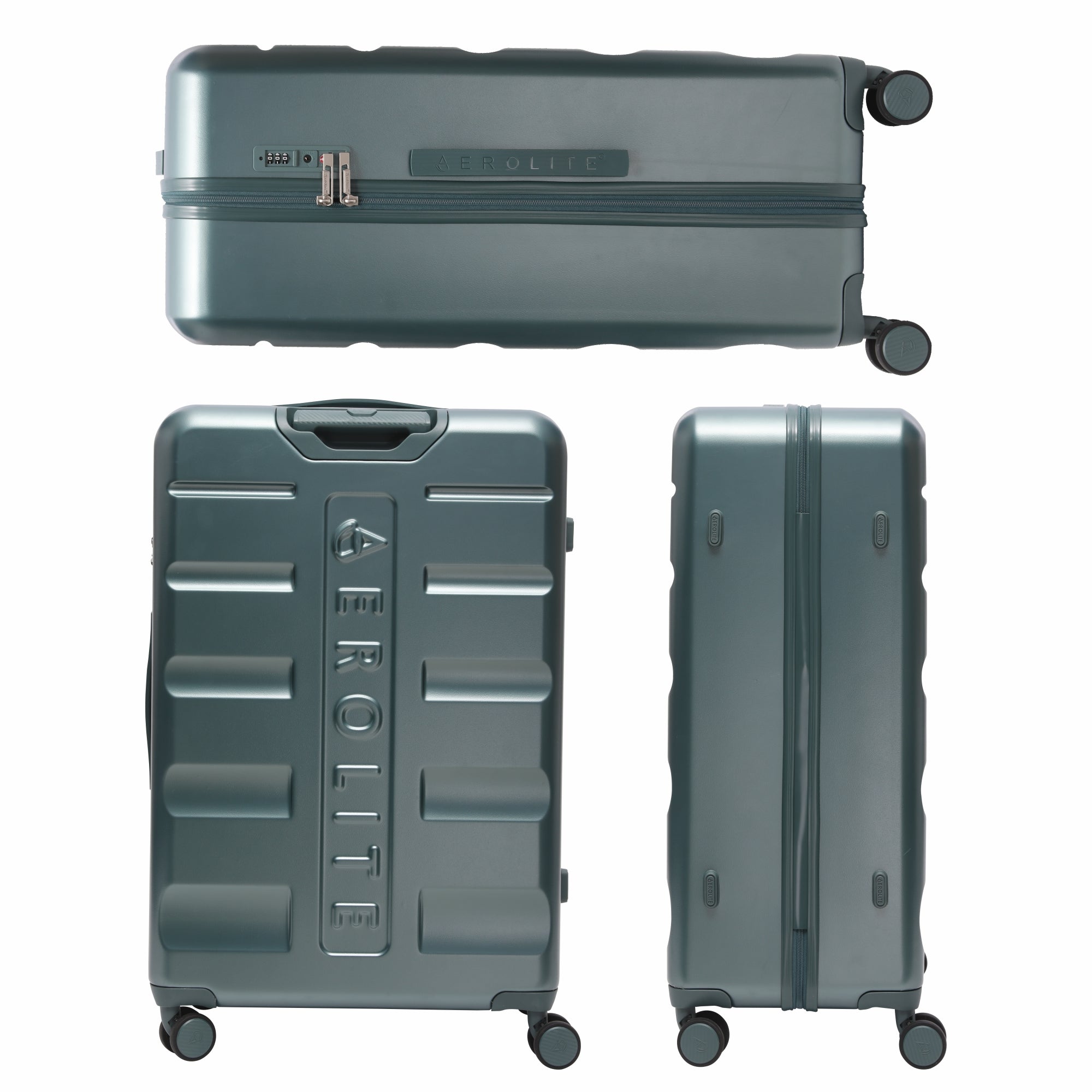 Aerolite Large 28" 100L Lightweight ABS Hard Shell Suitcase, 4 Dual Wheel Spinner, TSA Lock, Durable Check-In Hold Luggage - Forest Green