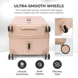 Aerolite 101L Large Trunk Suitcase with 4+1 Spinner Wheels, ABS Hard Shell Luggage with TSA Lock, Lightweight Check-in Travel Suitcase Trunk - Beige
