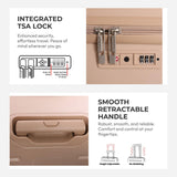 Aerolite 101L Large Trunk Suitcase with 4+1 Spinner Wheels, ABS Hard Shell Luggage with TSA Lock, Lightweight Check-in Travel Suitcase Trunk - Beige