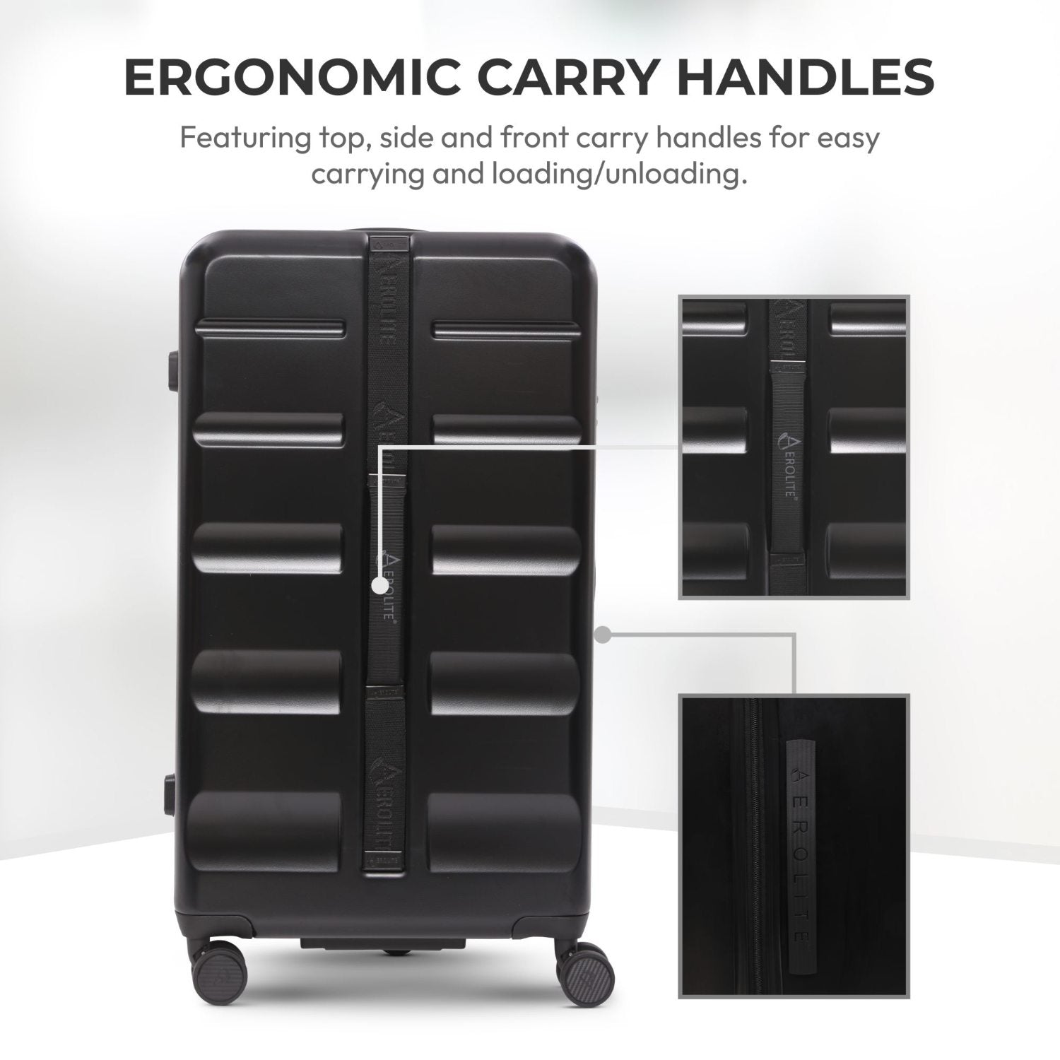 Aerolite 101L Large Trunk Suitcase with 4+1 Spinner Wheels, ABS Hard Shell Luggage with TSA Lock, Lightweight Check-in Travel Suitcase Trunk - Black