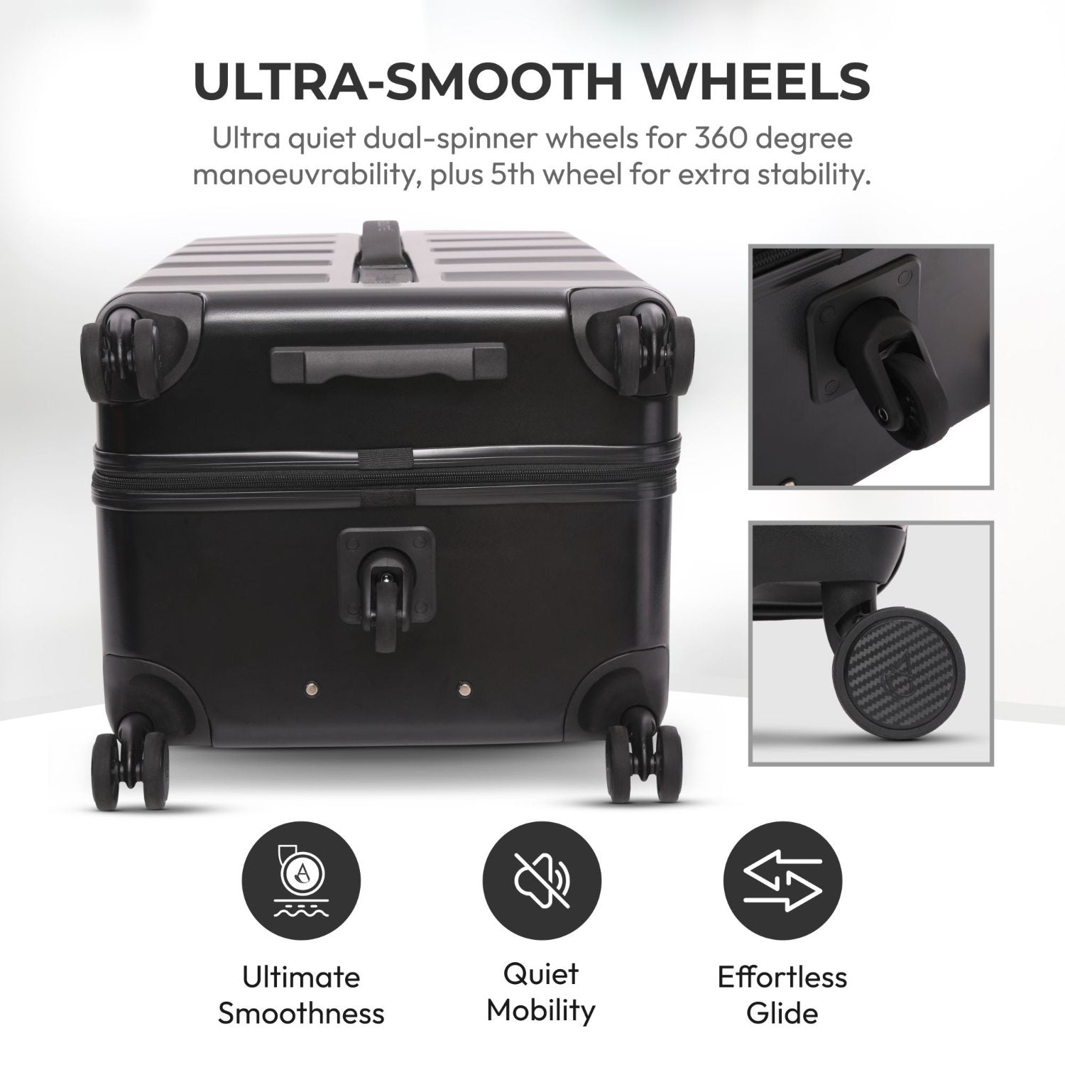 Aerolite 101L Large Trunk Suitcase with 4+1 Spinner Wheels, ABS Hard Shell Luggage with TSA Lock, Lightweight Check-in Travel Suitcase Trunk - Black