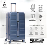 Aerolite 101L Large Trunk Suitcase with 4+1 Spinner Wheels, ABS Hard Shell Luggage with TSA Lock, Lightweight Check-in Travel Suitcase Trunk - Blue