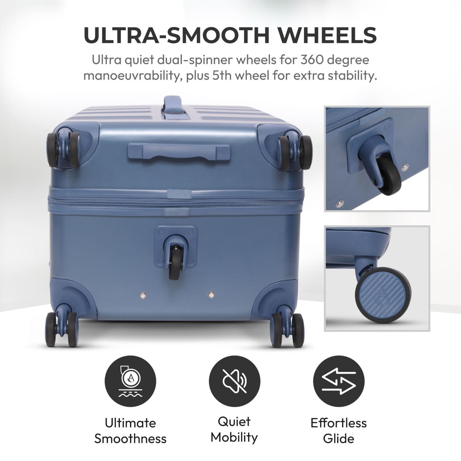 Aerolite 101L Large Trunk Suitcase with 4+1 Spinner Wheels, ABS Hard Shell Luggage with TSA Lock, Lightweight Check-in Travel Suitcase Trunk - Blue