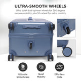 Aerolite 101L Large Trunk Suitcase with 4+1 Spinner Wheels, ABS Hard Shell Luggage with TSA Lock, Lightweight Check-in Travel Suitcase Trunk - Blue