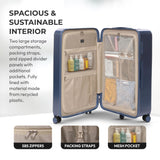 Aerolite 101L Large Trunk Suitcase with 4+1 Spinner Wheels, ABS Hard Shell Luggage with TSA Lock, Lightweight Check-in Travel Suitcase Trunk - Blue