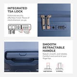 Aerolite 101L Large Trunk Suitcase with 4+1 Spinner Wheels, ABS Hard Shell Luggage with TSA Lock, Lightweight Check-in Travel Suitcase Trunk - Blue