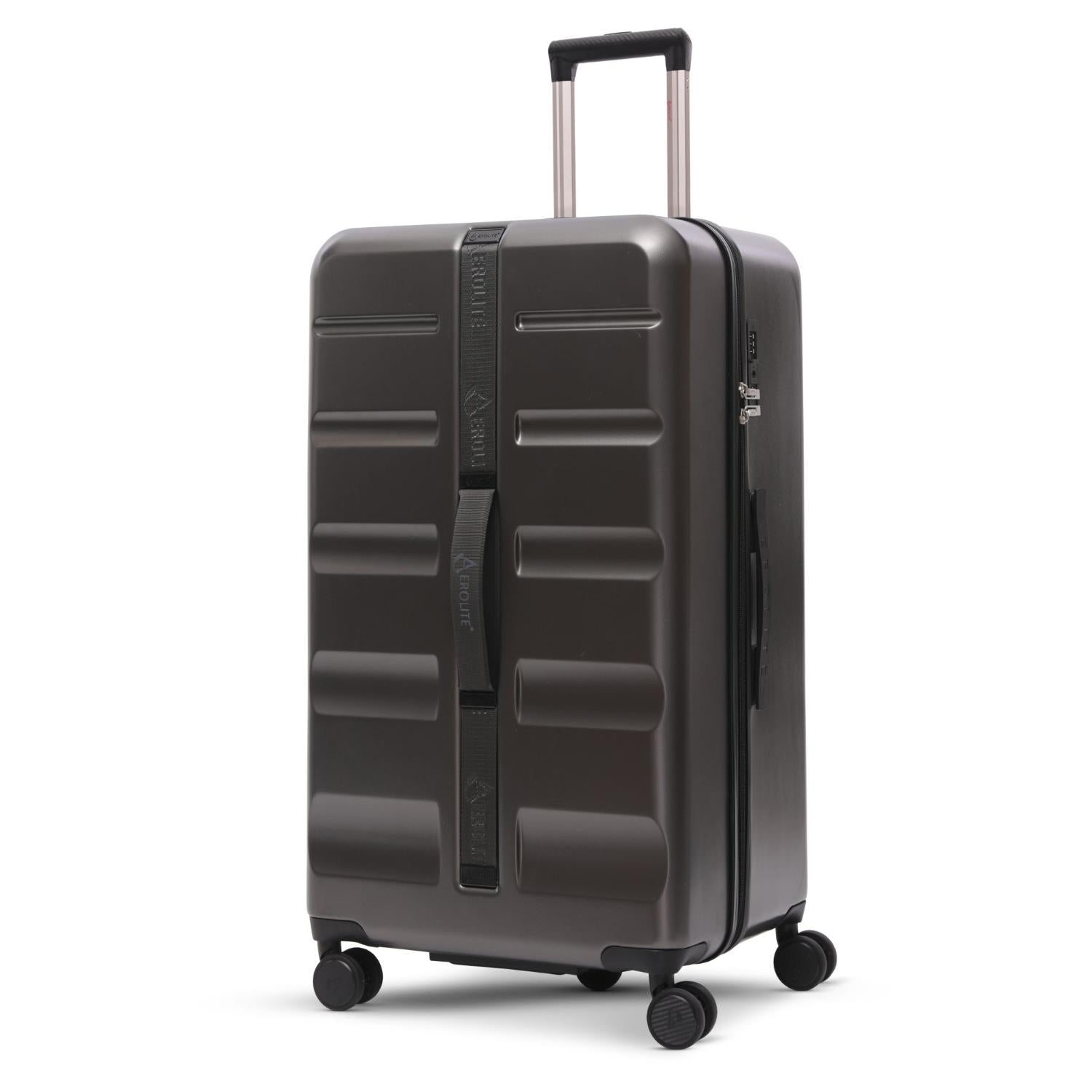 Aerolite 101L Large Trunk Suitcase with 4+1 Spinner Wheels, ABS Hard Shell Luggage with TSA Lock, Lightweight Check-in Travel Suitcase Trunk - Charcoal