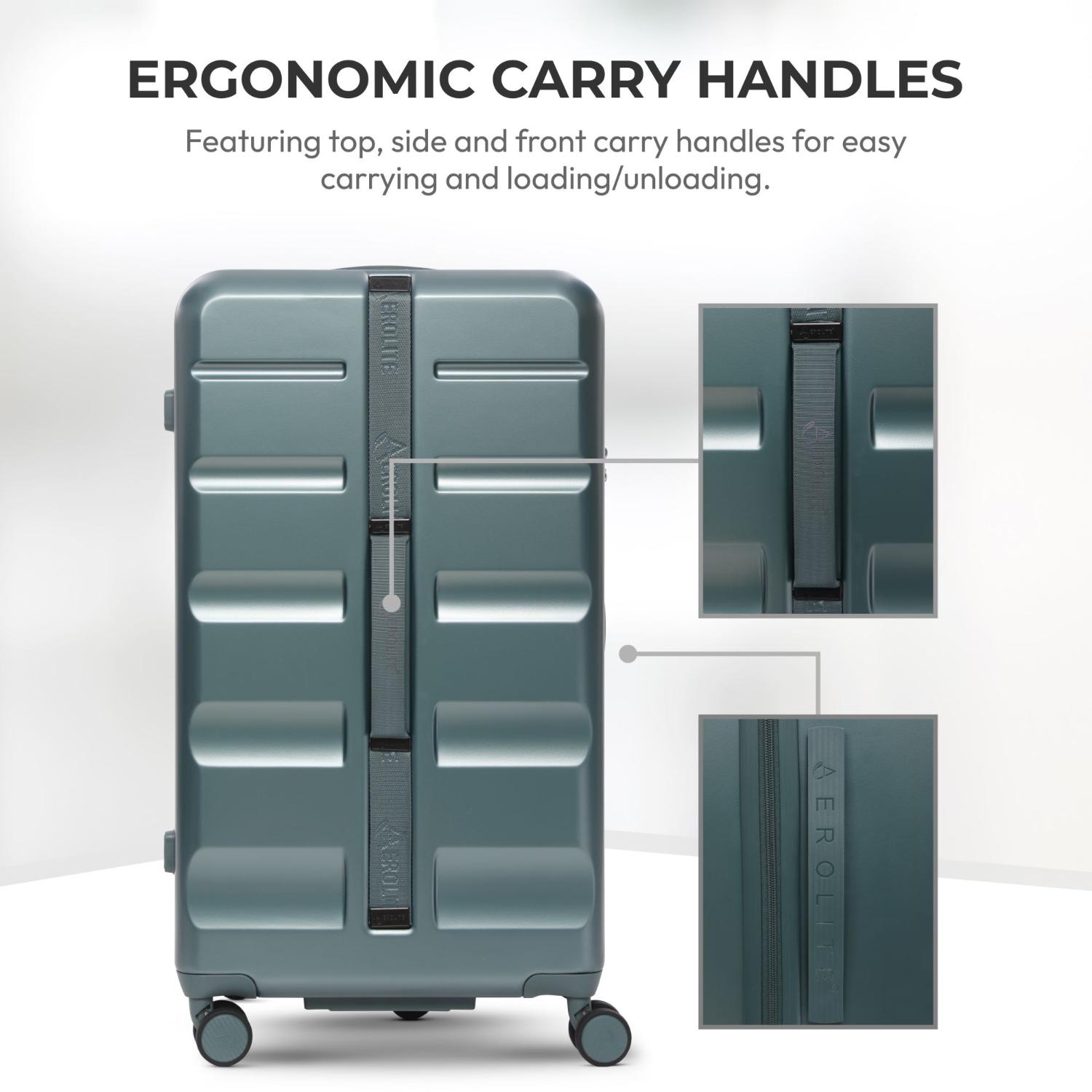 Aerolite 101L Large Trunk Suitcase with 4+1 Spinner Wheels, ABS Hard Shell Luggage with TSA Lock, Lightweight Check-in Travel Suitcase Trunk - Forest Green