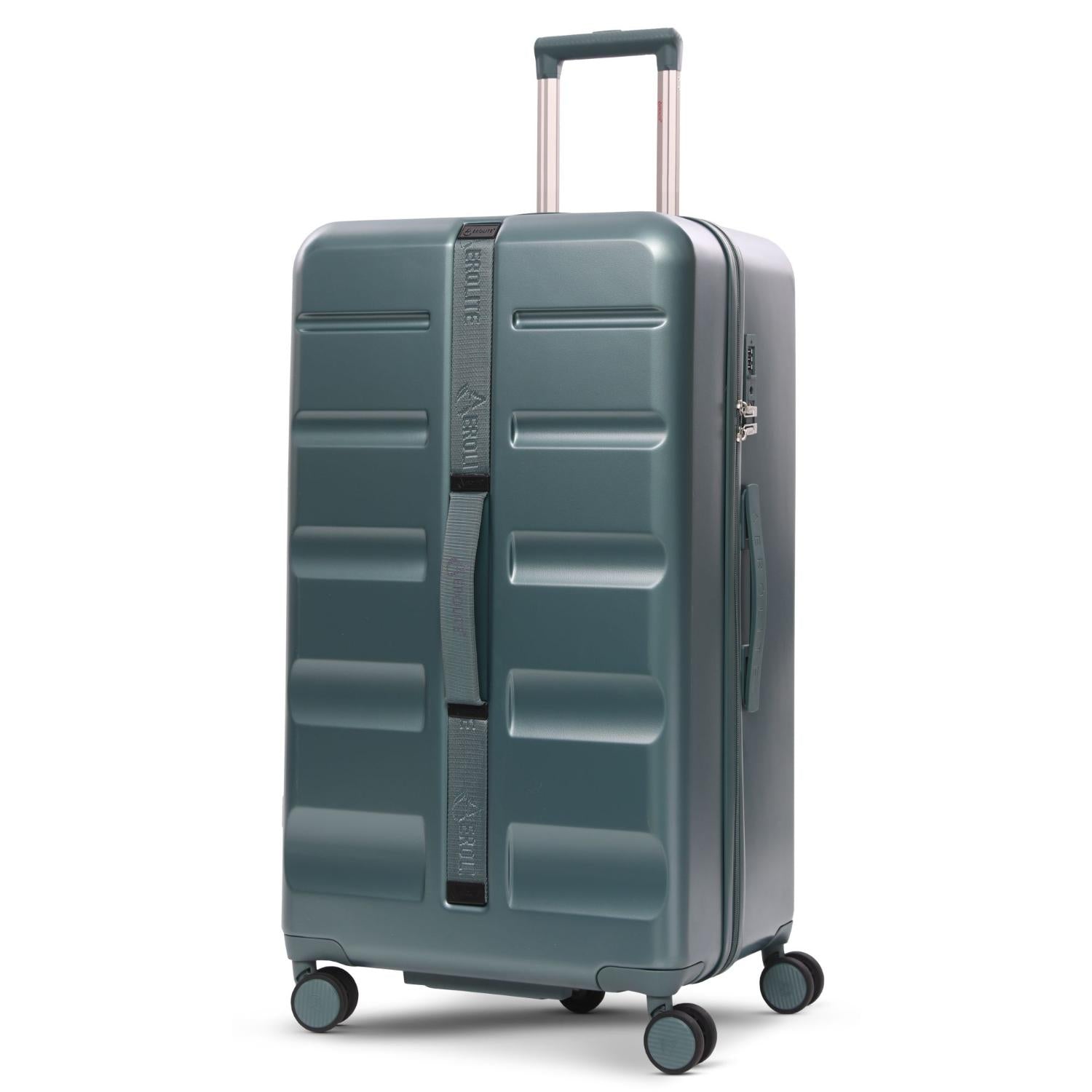 Aerolite 101L Large Trunk Suitcase with 4+1 Spinner Wheels, ABS Hard Shell Luggage with TSA Lock, Lightweight Check-in Travel Suitcase Trunk - Forest Green
