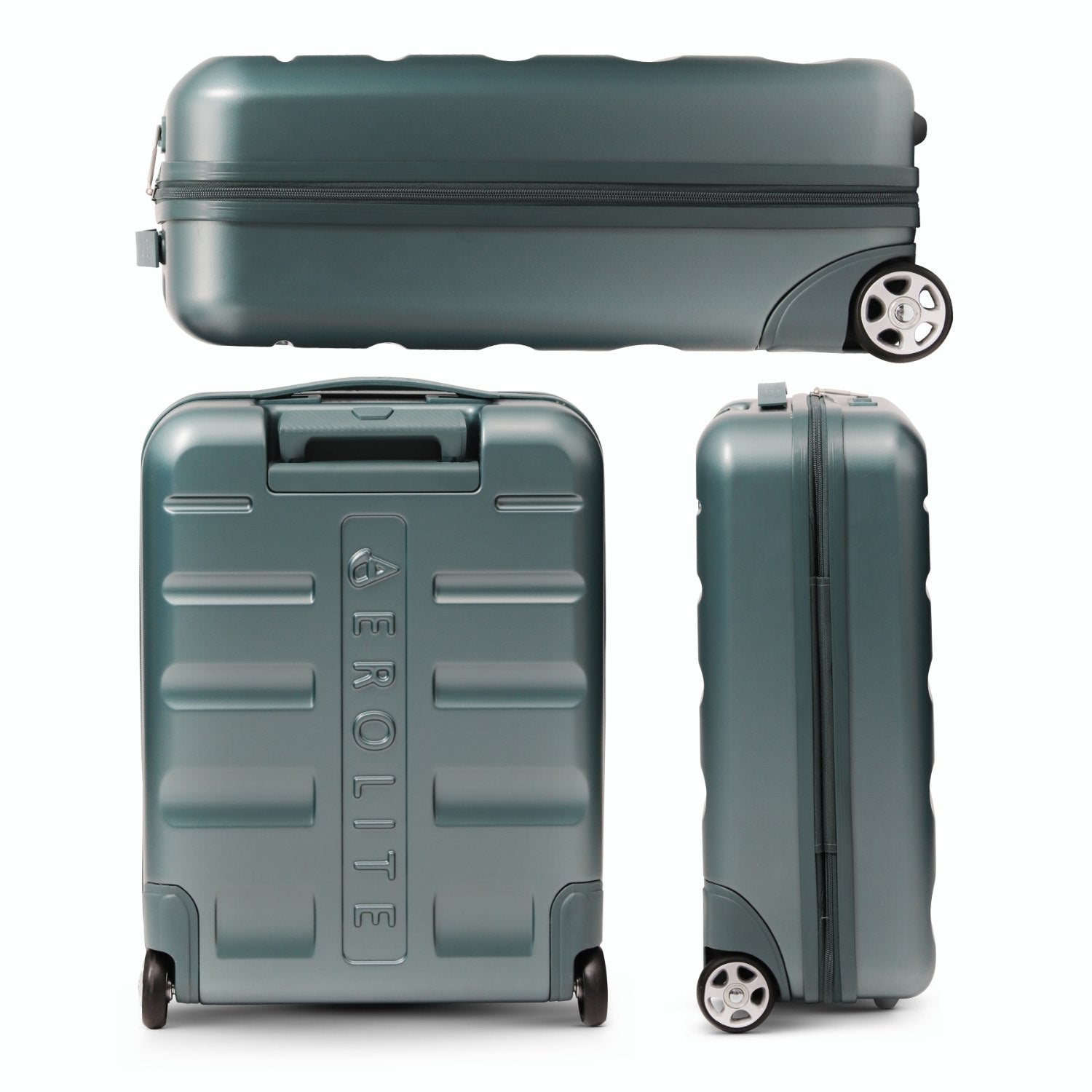 Aerolite Expandable Cabin Suitcase 55x40x20cm Ryanair Priority Max Size, Expands to 55x40x23cm for Lufthansa & Wizz Air Priority, Hard Shell 2-Wheel Carry-On Trolley with TSA Lock, 40–46L Capacity, Forest Green