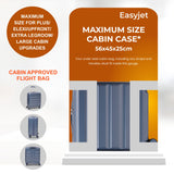 Aerolite 56x45x25cm Large Cabin Bag – Easyjet Large Cabin/Plus/Flexi, British Airways & Jet2 Maximum Cabin Luggage Size, Lightweight Hard Shell Suitcase with 8 Spinner Wheels, TSA Lock, 56L Capacity, 5-Year Warranty, Blue (Set of 2)