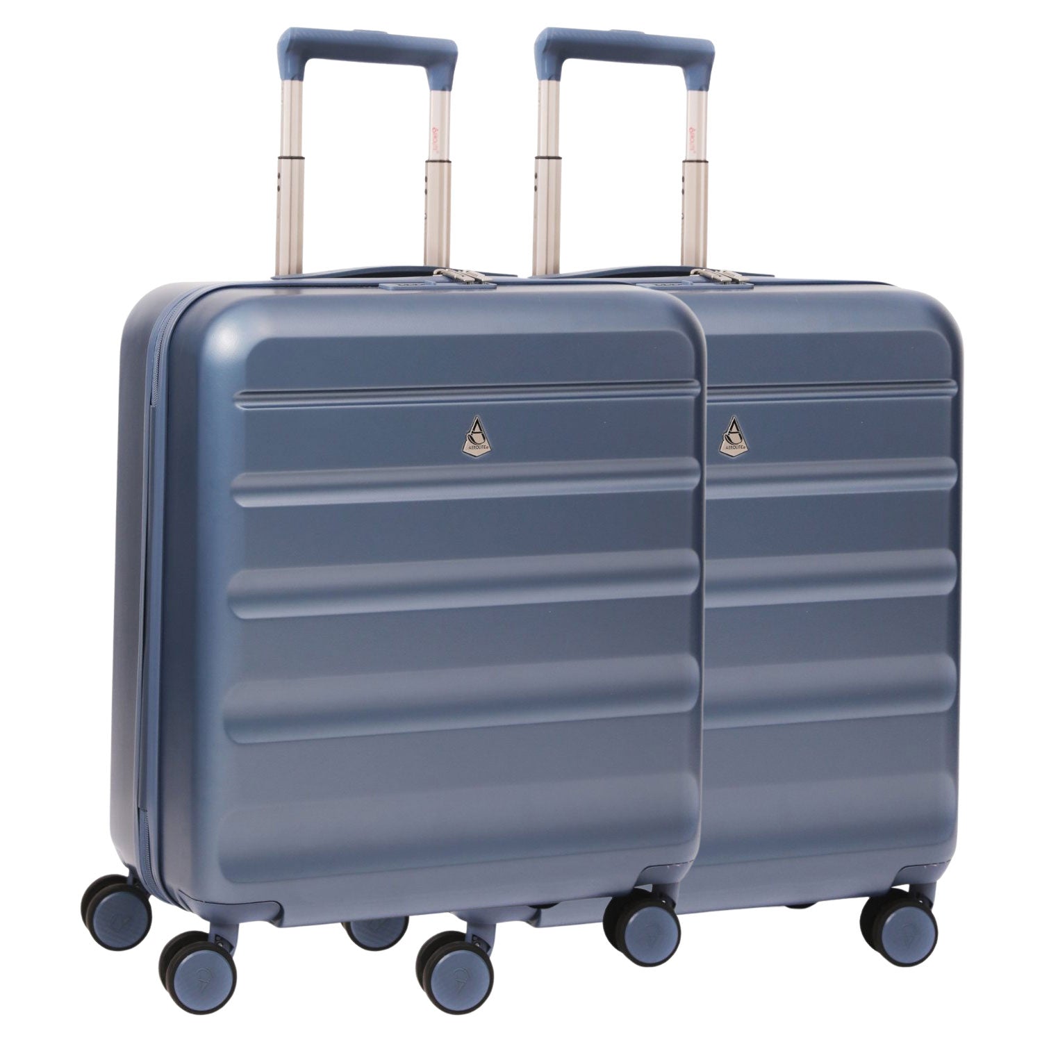 Aerolite 56x45x25cm Large Cabin Bag – Easyjet Large Cabin/Plus/Flexi, British Airways & Jet2 Maximum Cabin Luggage Size, Lightweight Hard Shell Suitcase with 8 Spinner Wheels, TSA Lock, 56L Capacity, 5-Year Warranty, Blue (Set of 2)