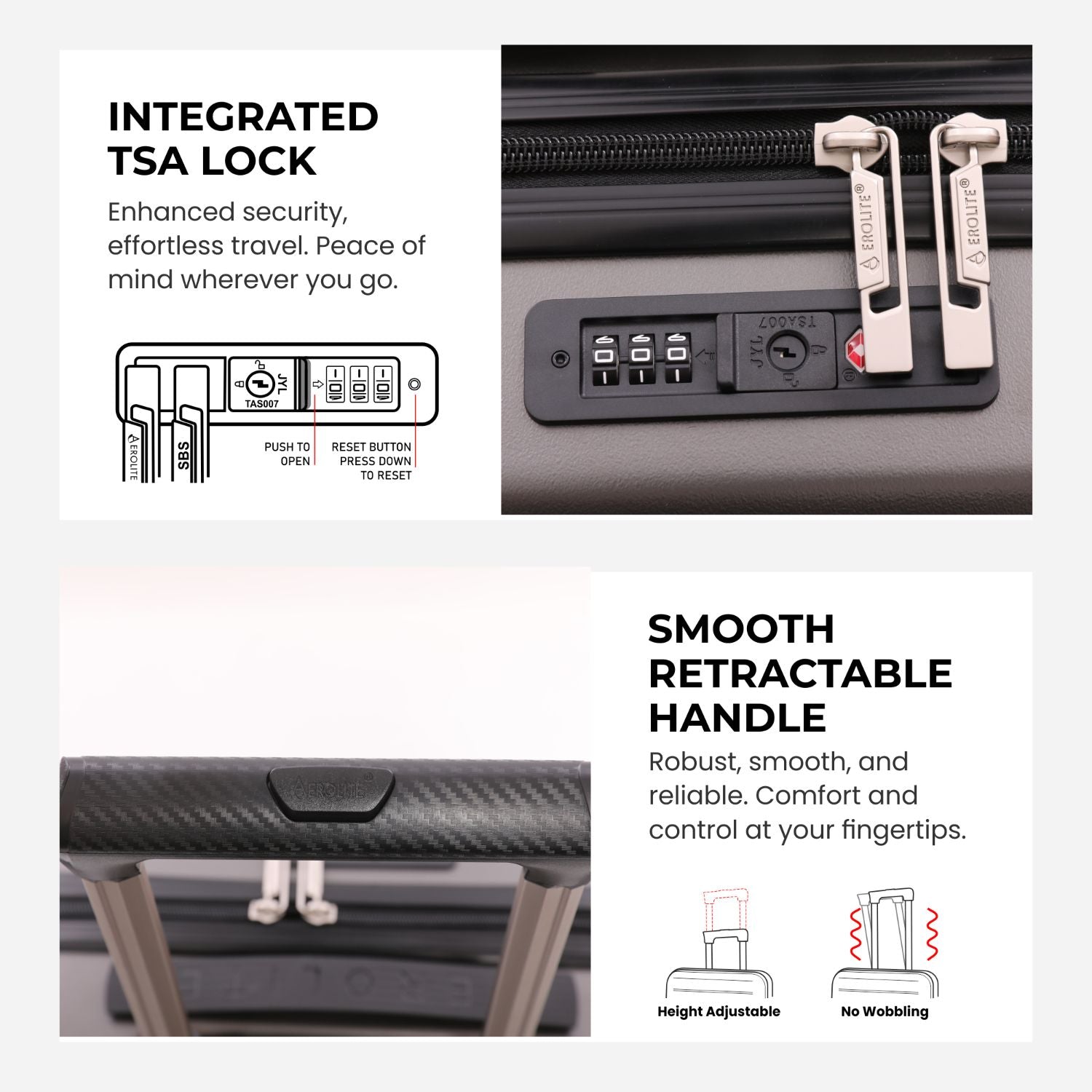 Aerolite 56x45x25cm Large Cabin Bag – Easyjet Large Cabin/Plus/Flexi, British Airways & Jet2 Maximum Cabin Luggage Size, Lightweight Hard Shell Suitcase with 8 Spinner Wheels, TSA Lock, 56L Capacity, 5-Year Warranty, Charcoal (Set of 2)