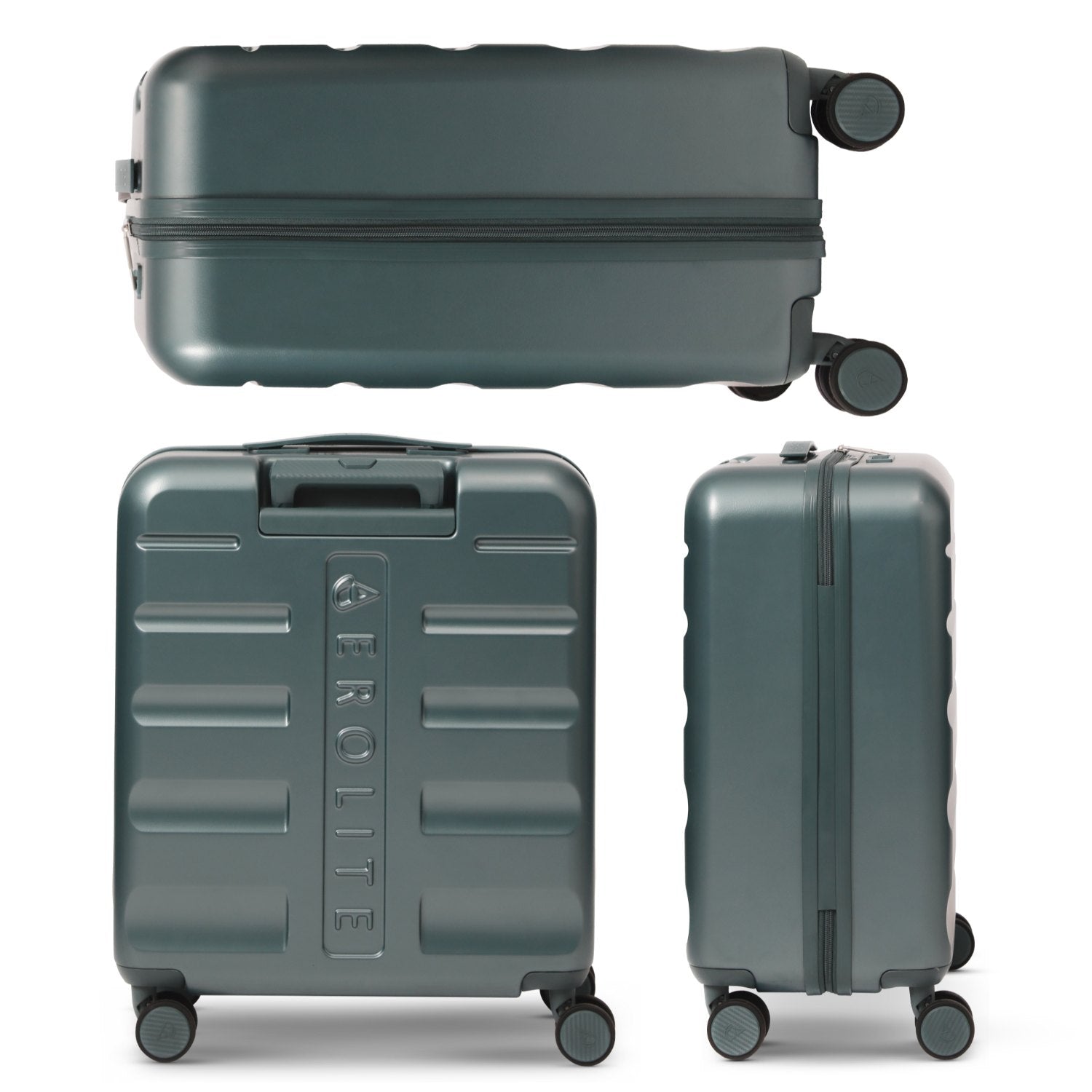 Aerolite 56x45x25cm Large Cabin Bag – Easyjet Large Cabin/Plus/Flexi, British Airways & Jet2 Maximum Cabin Luggage Size, Lightweight Hard Shell Suitcase with 8 Spinner Wheels, TSA Lock, 56L Capacity, 5-Year Warranty, Forest Green (Set of 2)