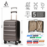 Aerolite 55x35x25cm Hard Shell Carry On Hand Cabin Luggage Suitcase with 4 Spinner Wheels & TSA Lock – Max Size Cabin Bag for Air Europa, Air France, ITA Airways, KLM & Transavia - Charcoal