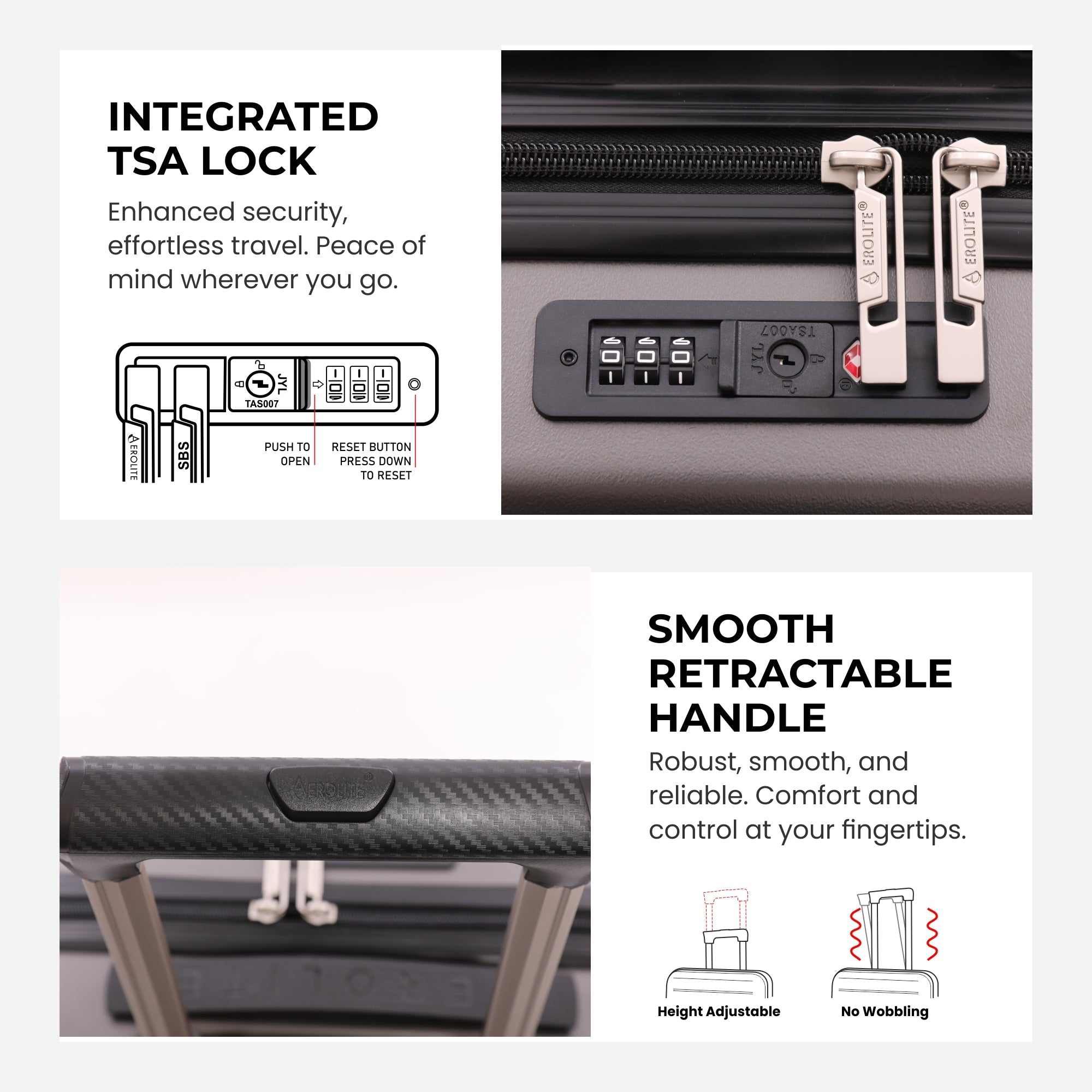 Aerolite 55x35x25cm Hard Shell Carry On Hand Cabin Luggage Suitcase with 4 Spinner Wheels & TSA Lock – Max Size Cabin Bag for Air Europa, Air France, ITA Airways, KLM & Transavia - Charcoal