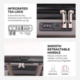 Aerolite 55x35x25cm Hard Shell Carry On Hand Cabin Luggage Suitcase with 4 Spinner Wheels & TSA Lock – Max Size Cabin Bag for Air Europa, Air France, ITA Airways, KLM & Transavia - Charcoal