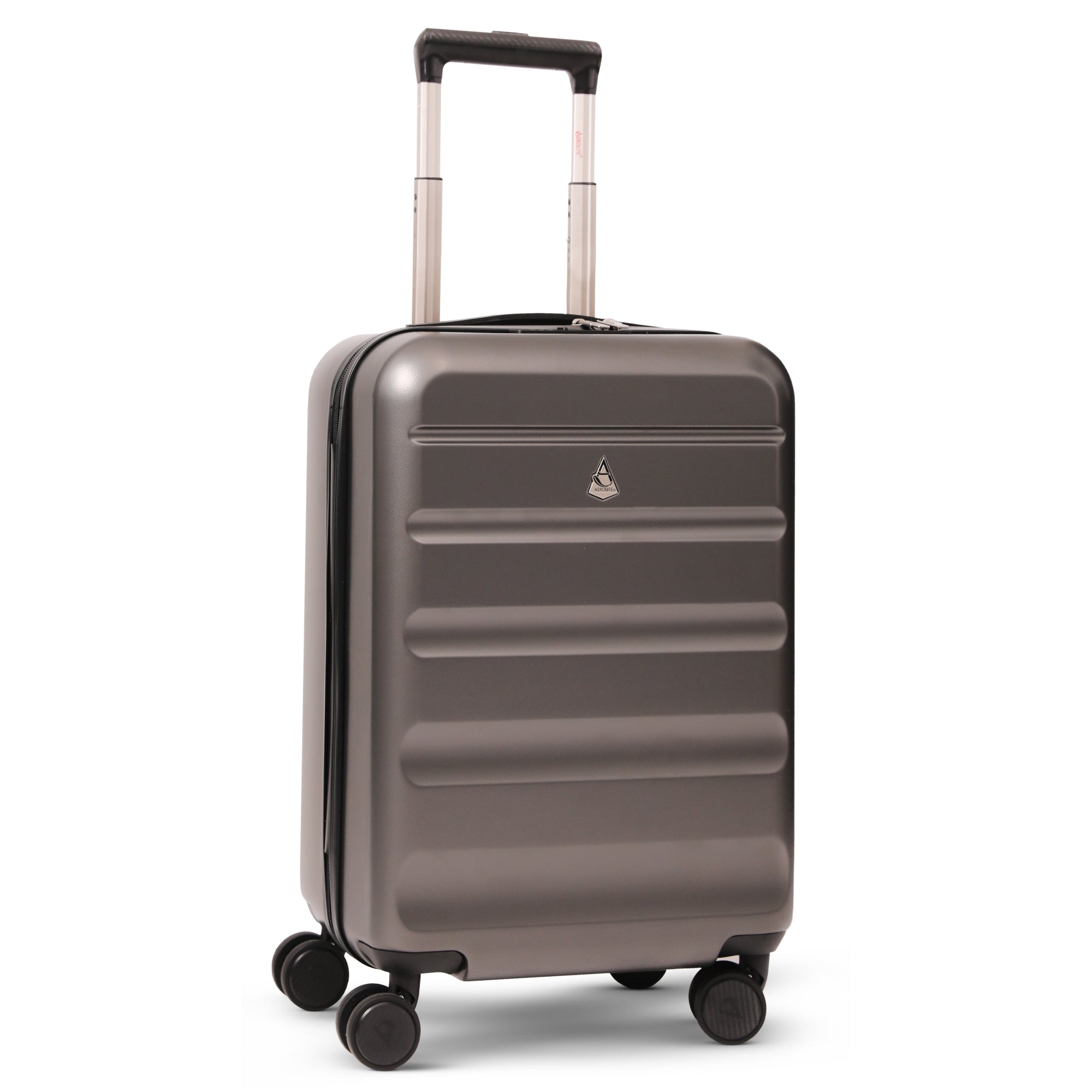 Aerolite 55x35x25cm Hard Shell Carry On Hand Cabin Luggage Suitcase with 4 Spinner Wheels & TSA Lock – Max Size Cabin Bag for Air Europa, Air France, ITA Airways, KLM & Transavia - Charcoal