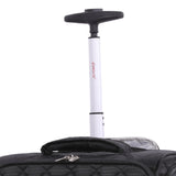 Close-up of Aerolite cabin luggage's extending handle with ergonomic grip, designed for easy maneuverability.